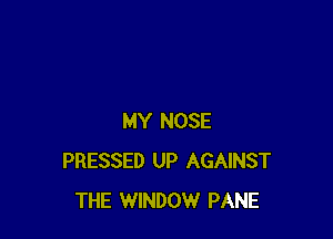 MY NOSE
PRESSED UP AGAINST
THE WINDOW PANE