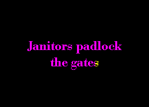 Janitors padlock

the gates