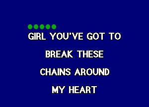 GIRL YOU'VE GOT TO

BREAK THESE
CHAINS AROUND
MY HEART