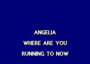 ANGELIA
WHERE ARE YOU
RUNNING T0 NOW