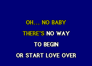 OH... NO BABY

THERE'S NO WAY
TO BEGIN
0R START LOVE OVER