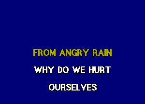 FROM ANGRY RAIN
WHY DO WE HURT
OURSELVES