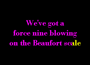 W e've got a
force nine blowing

0n the Beaufort scale