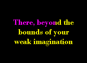 There, beyond the

bounds of your

weak imagination

g