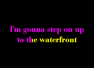 I'm gonna step on up

to the waterfront