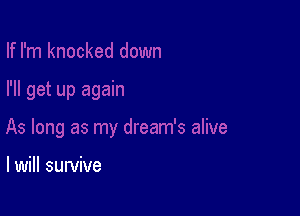 I will survive