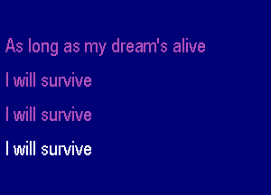 I will survive