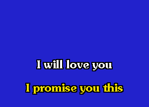 I will love you

I promise you ibis