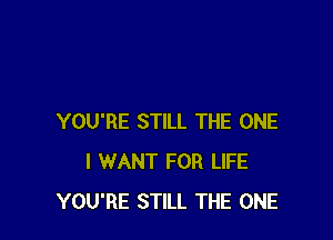 YOU'RE STILL THE ONE
I WANT FOR LIFE
YOU'RE STILL THE ONE