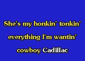 She's my honkin' tonkin'
everything I'm wantin'

cowboy Cadillac