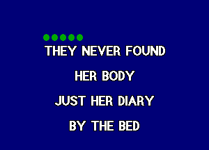 THEY NEVER FOUND

HER BODY
JUST HER DIARY
BY THE BED