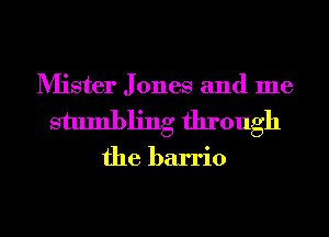 Mister J ones and me
stumbling through

the barrio