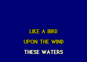 LIKE A BIRD
UPON THE WIND
THESE WATERS