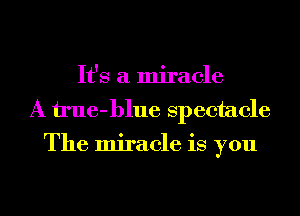 It's a miracle
A il'ue-blue spectacle

The miracle is you
