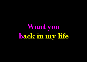 Wiant you

back in my life