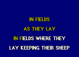 IN FIELDS
AS THEY LAY
IN FIELDS WHERE THEY
LAY KEEPING THEIR SHEEP