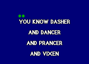 YOU KNOW DASHER

AND DANCER
AND PRANCER
AND VIXEN