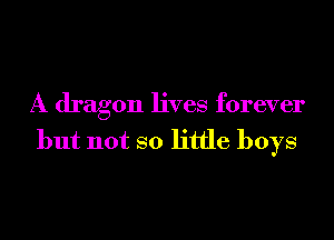 A dragon lives forever
but not so little boys