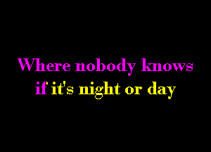 Where nobody knows

if it's night or day