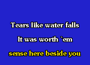Tears like water falls
It was worth 12m

sense here beside you