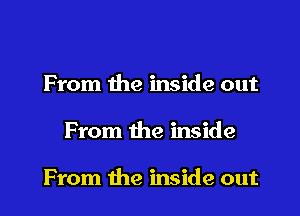 From the inside out

From the inside

From the inside out