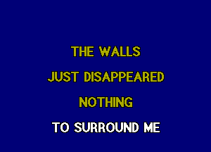 THE WALLS

JUST DISAPPEARED
NOTHING
TO SURROUND ME