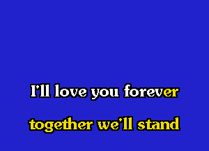 I'll love you forever

together we'll stand