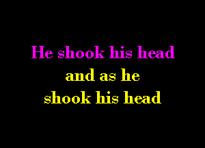 He shook his head

and as he

shook his head