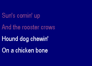 Hound dog chewin'

On a chicken bone