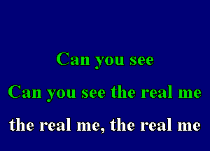 Can you see

Can you see the real me

the real me, the real me