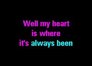 Well my heart

is where
it's always been