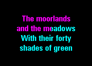 The moorlands
and the meadows

With their forty
shades of green