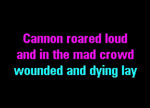 Cannon roared loud

and in the mad crowd
wounded and dying lay