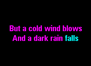 But a cold wind blows

And a dark rain falls