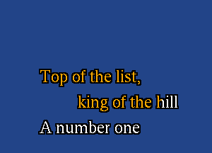Top of the list,

king of the hill

A number one