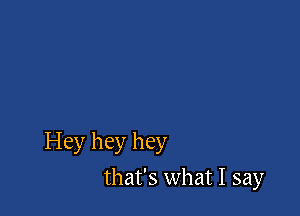 Hey hey hey

that's what I say