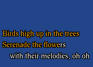 Birds high up in the trees

Serenade the flowers
with their melodies, oh oh