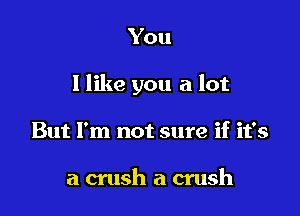 You

I like you a lot

But I'm not sure if it's

a crush a crush