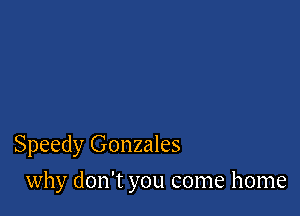 Speedy Gonzales

why don't you come home