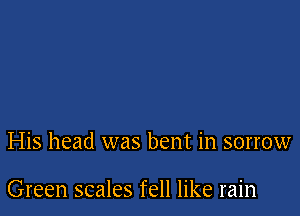 His head was bent in sorrow

Green scales fell like rain