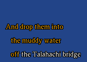 And drop them into

the muddy water

off the Talahachi bridge