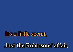 It's a little secret.

J ust the Robinsons' affair.