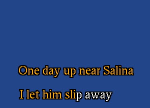 One day up near Salina

I let him slip away