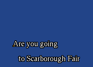 Are you going

to Scarborough Fair