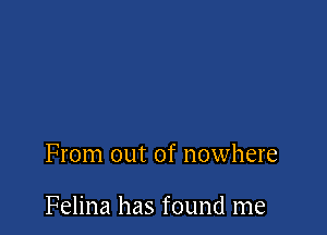 From out of nowhere

Felina has found me