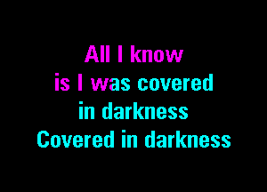 All I know
is l was covered

in darkness
Covered in darkness
