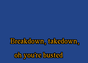 Breakdown, takedown,

Oh you're busted