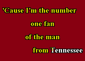 'Cause I'm the number

one fan
of the man

from Tennessee