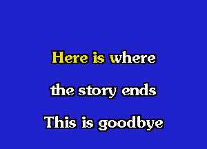 Here is where

the story ends

This is goodbye
