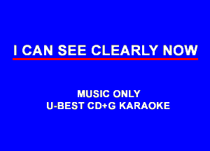 I CAN SEE CLEARLY NOW

MUSIC ONLY
U-BEST CDtG KARAOKE